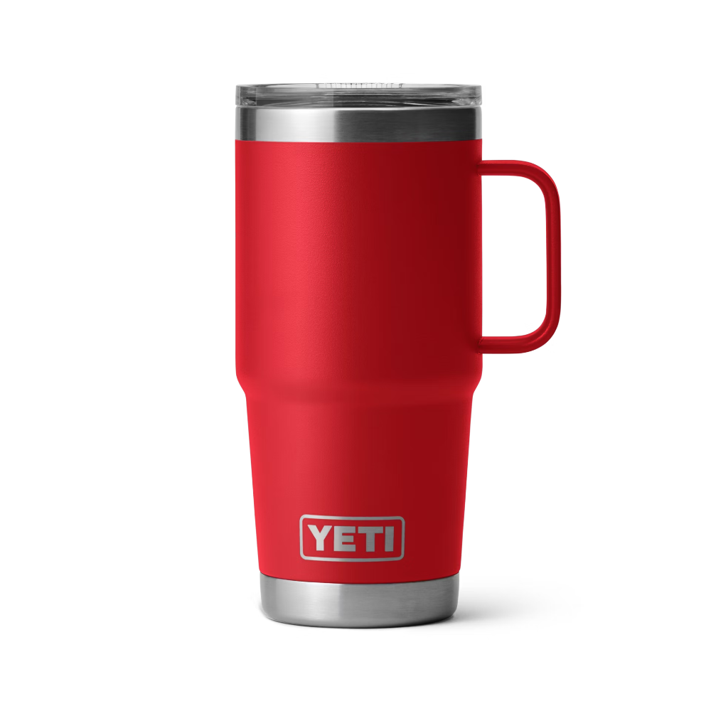 YETI Rambler 20 oz Travel Mug With Magslider Lid in the color Rescue Red.