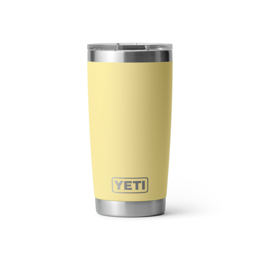 Rambler 20 oz Tumbler With Magslider Lid in color Daybreak Yellow.