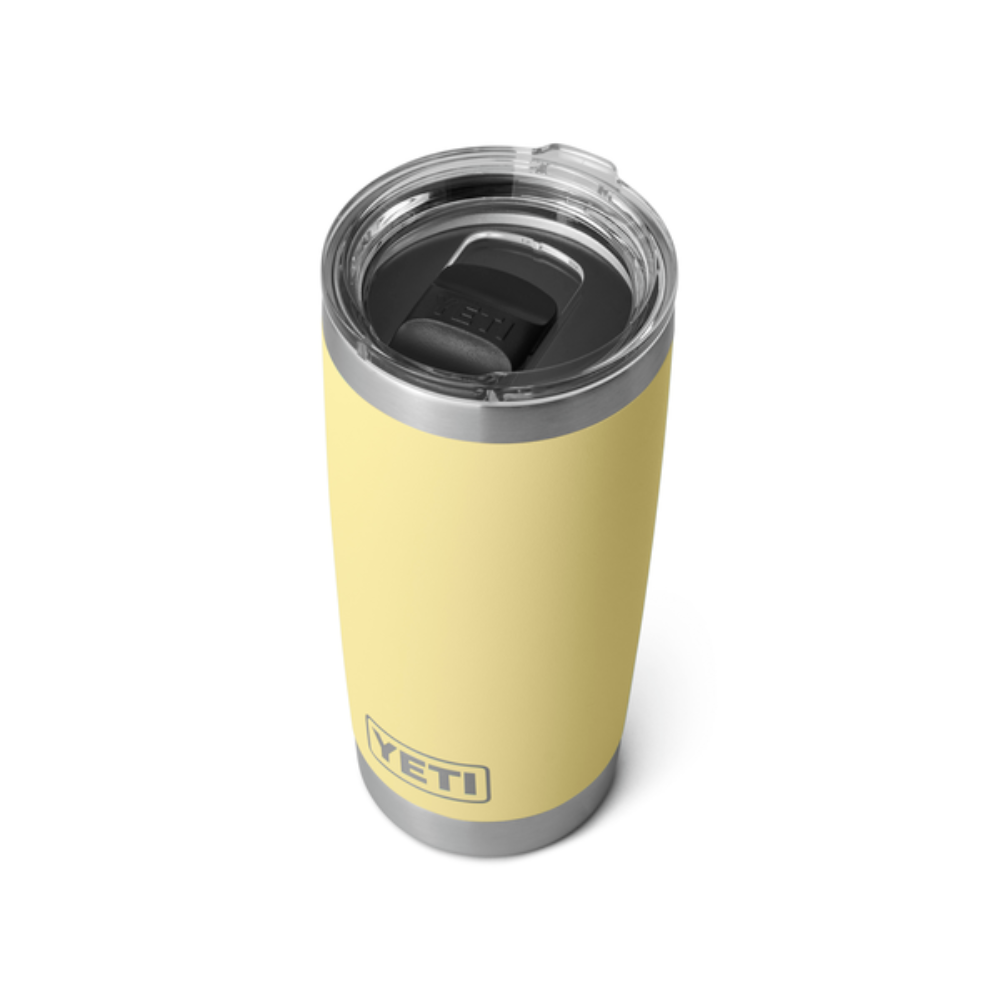 Rambler 20 oz Tumbler With Magslider Lid in color Daybreak Yellow.