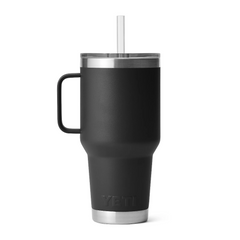 YETI Rambler 35 oz Mug With Straw Lid in color black.