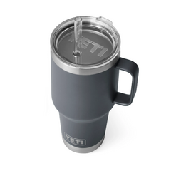 YETI Rambler 35 oz Mug With Straw Lid in color charcoal.