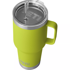 YETI Rambler 35 oz Mug With Straw Lid in color Chartreuse.