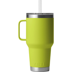 YETI Rambler 35 oz Mug With Straw Lid in color Chartreuse.