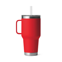 YETI Rambler 35 oz Mug With Straw Lid in color Rescue Red.