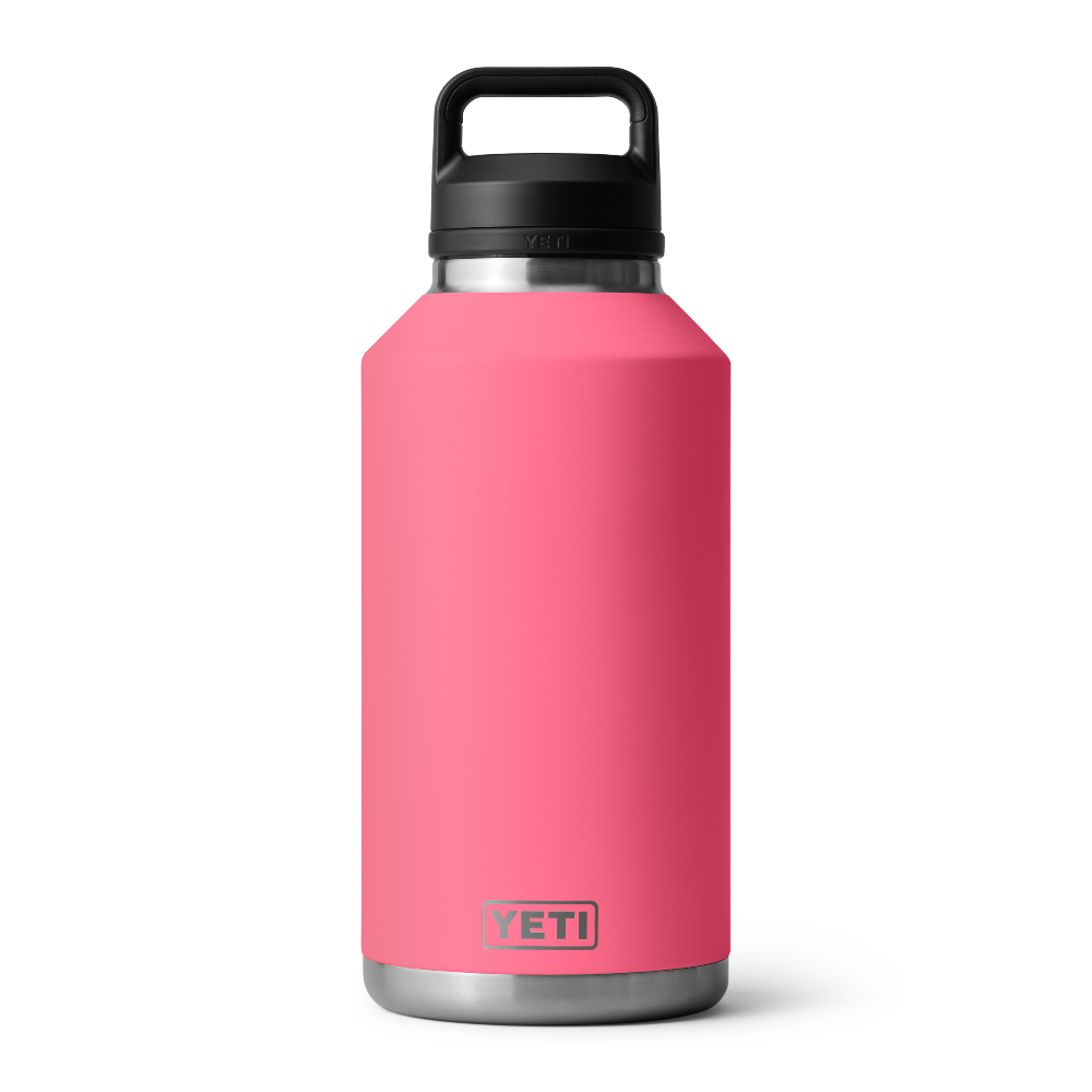 YETI Rambler 64 oz Bottle With Chug Cap in color Tropical Pink.