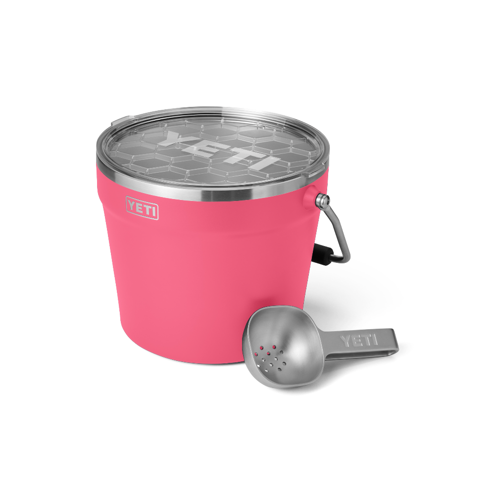 YETI Rambler Beverage Bucket in color Tropical Pink.