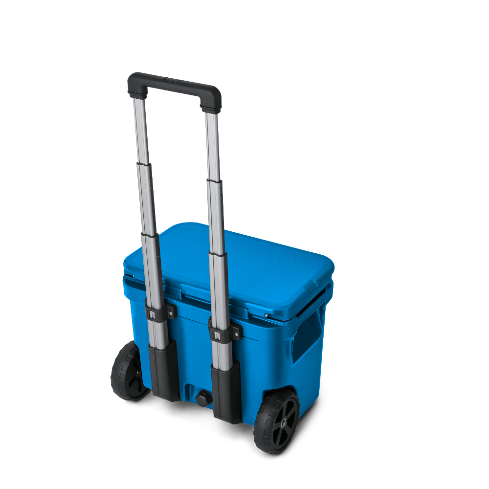 YETI Roadie 32 Wheeled Cooler in Big Wave Blue.