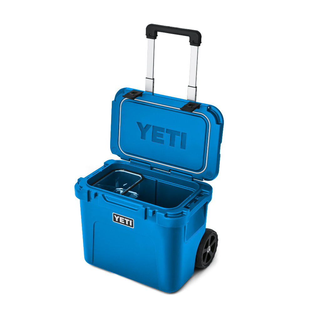 YETI Roadie 32 Wheeled Cooler in Big Wave Blue.