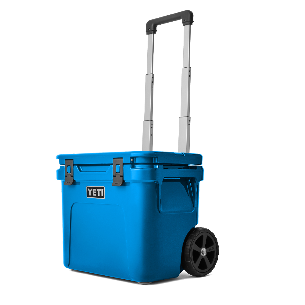 YETI Roadie 32 Wheeled Cooler in Big Wave Blue.
