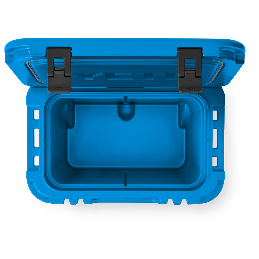 YETI Roadie 32 Wheeled Cooler in Big Wave Blue.