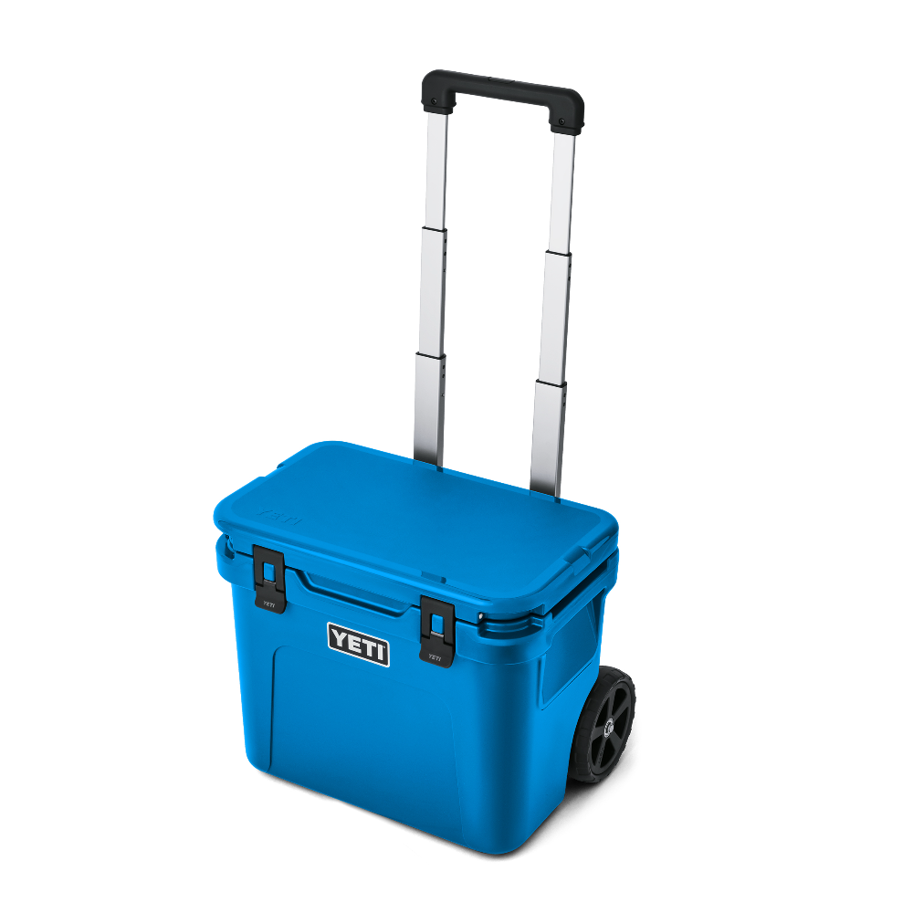 YETI Roadie 32 Wheeled Cooler in Big Wave Blue.