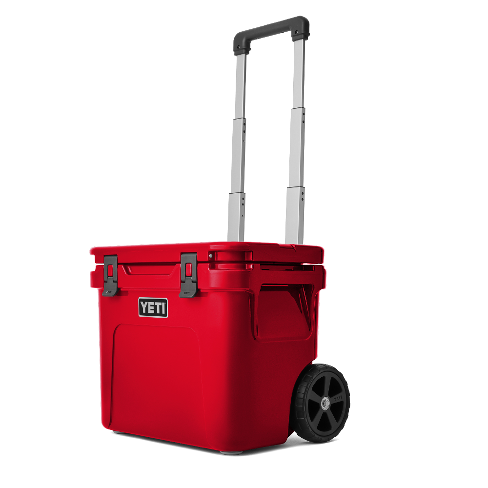 YETI Roadie 32 Wheeled Cooler in Rescue Red.