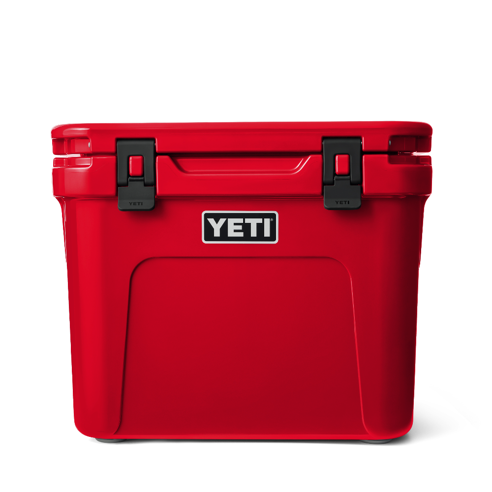 YETI Roadie 32 Wheeled Cooler in Rescue Red.