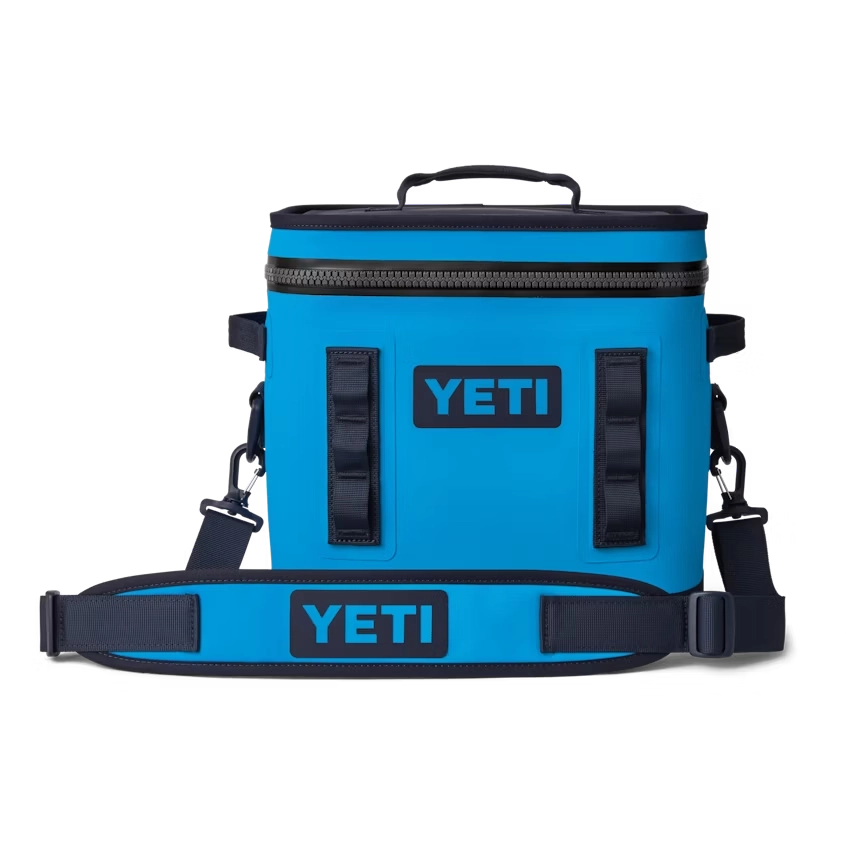 YETI Hopper Flip 12 Soft Cooler in Big Wave Blue and Navy.