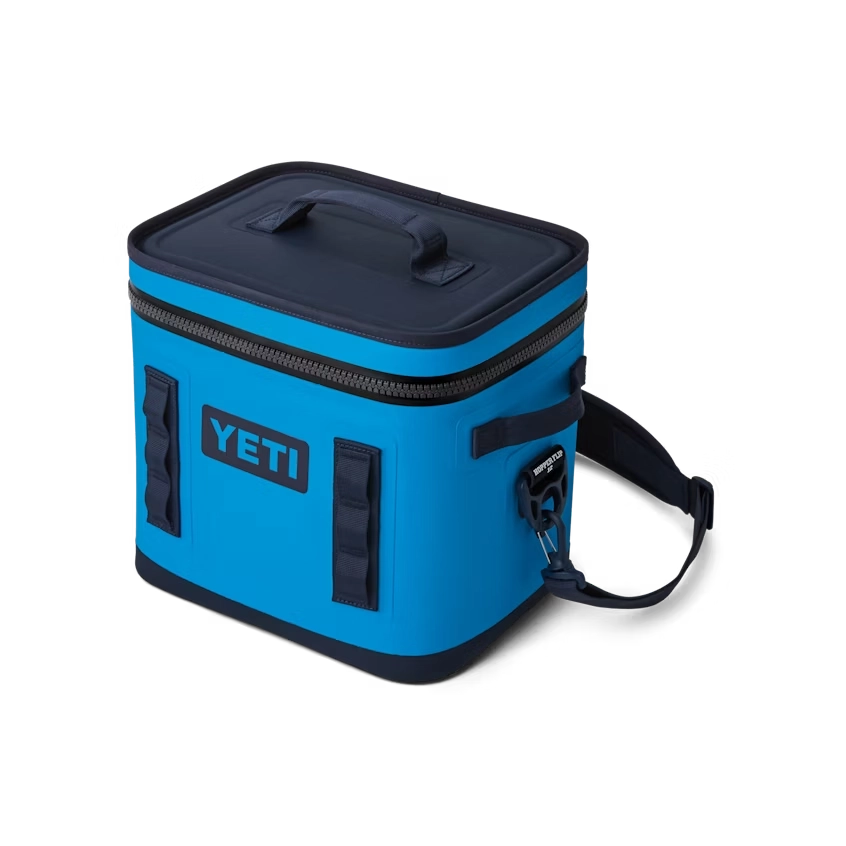 YETI Hopper Flip 12 Soft Cooler in Big Wave Blue and Navy.