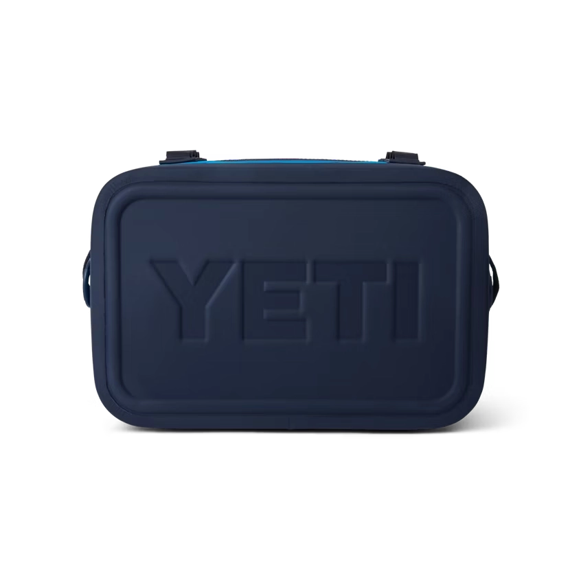 YETI Hopper Flip 18 Soft Cooler in Big Wave Blue and Navy.