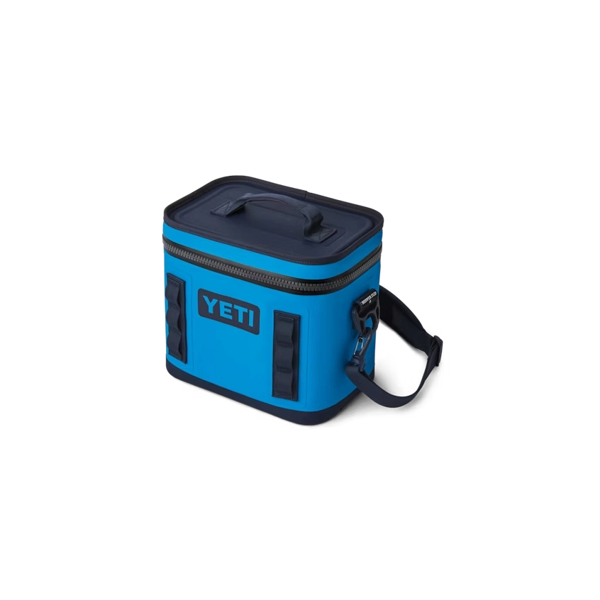 YETI Hopper Flip 8 Soft Cooler in Big Blue Wave and Navy.