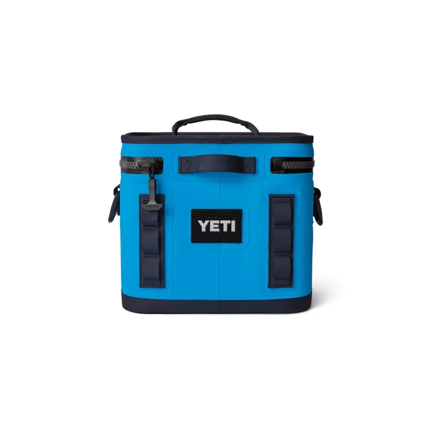 YETI Hopper Flip 8 Soft Cooler in Big Blue Wave and Navy.