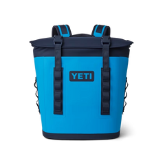 YETI Hopper Backpack M12 Soft Cooler in Big Blue Wave and Navy.