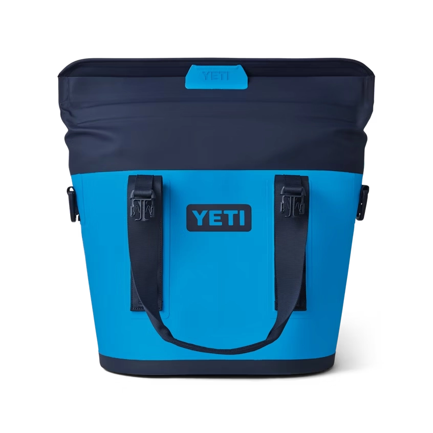 YETI Hopper M15 Tote Soft Cooler in Big Wave Blue and Navy.