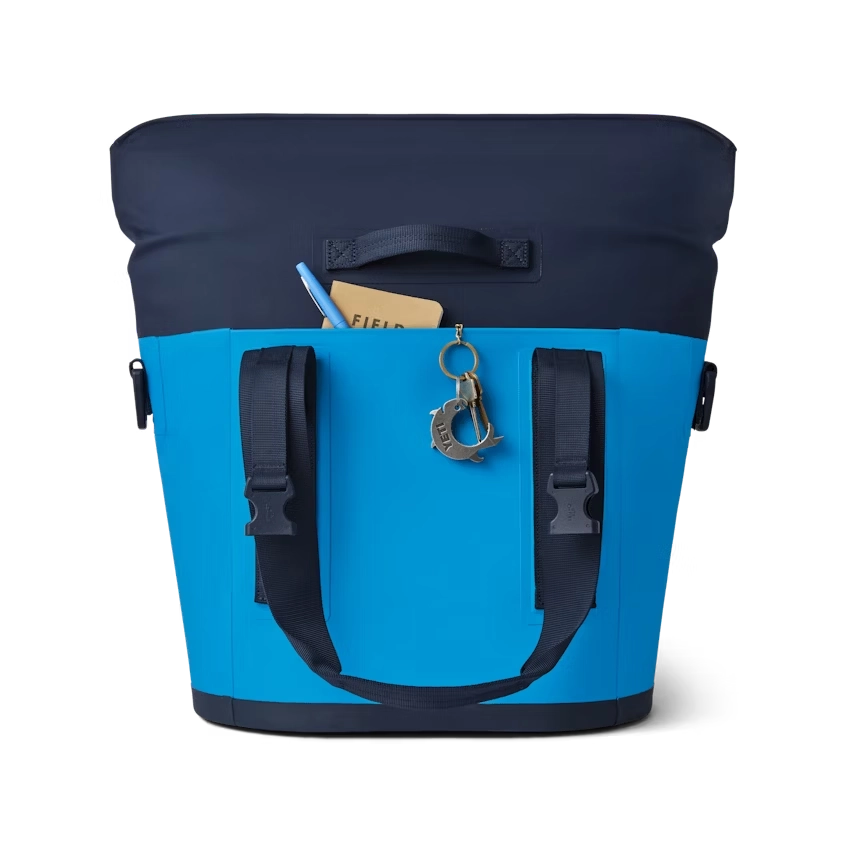 YETI Hopper M15 Tote Soft Cooler in Big Wave Blue and Navy.