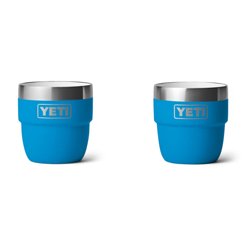 YETI Rambler 4 oz Cups (2 Pack) in Big Wave Blue.