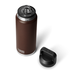 YETI Rambler 36 oz Bottle With Chug Cap in Wetlands Brown.