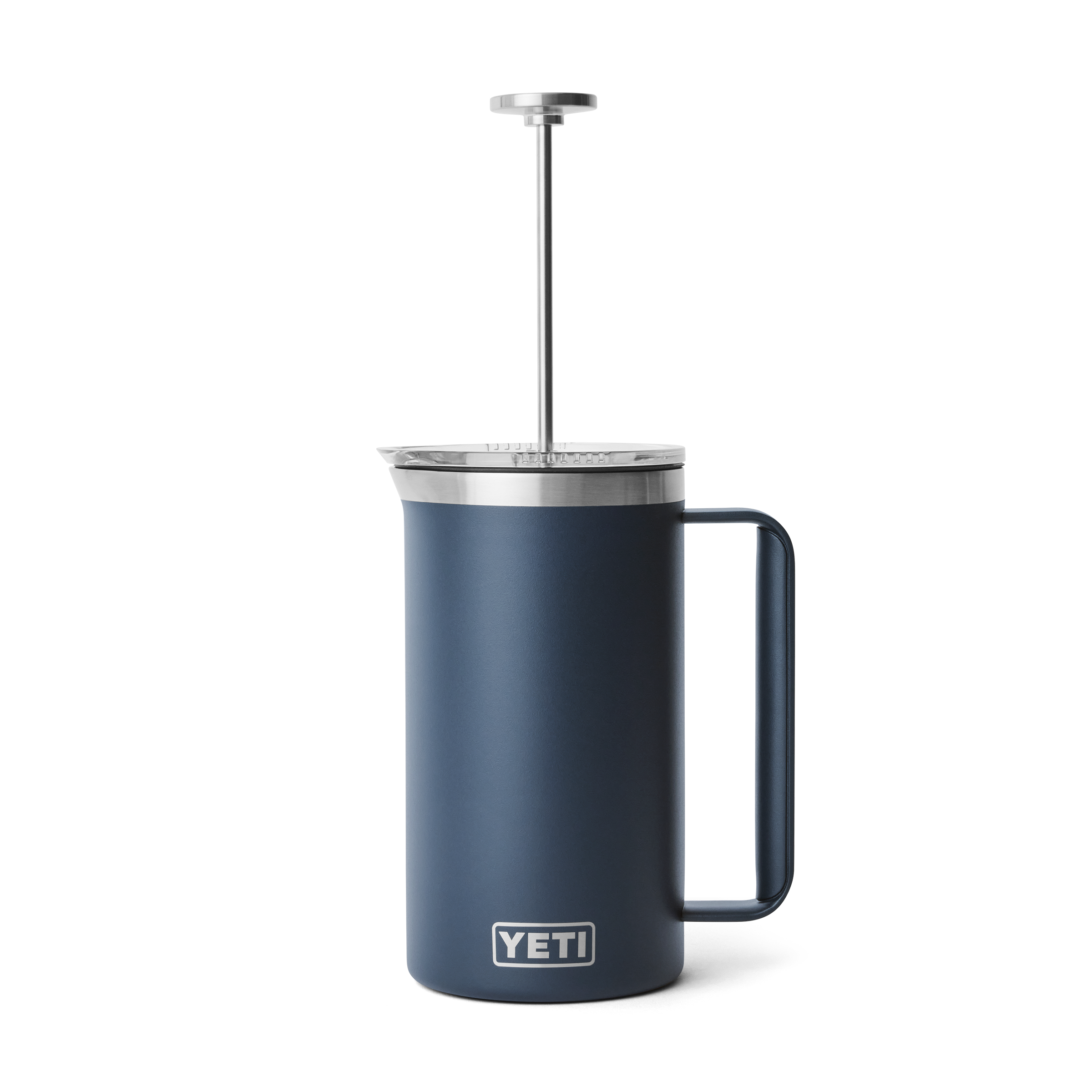 Navy blue YETI french press.