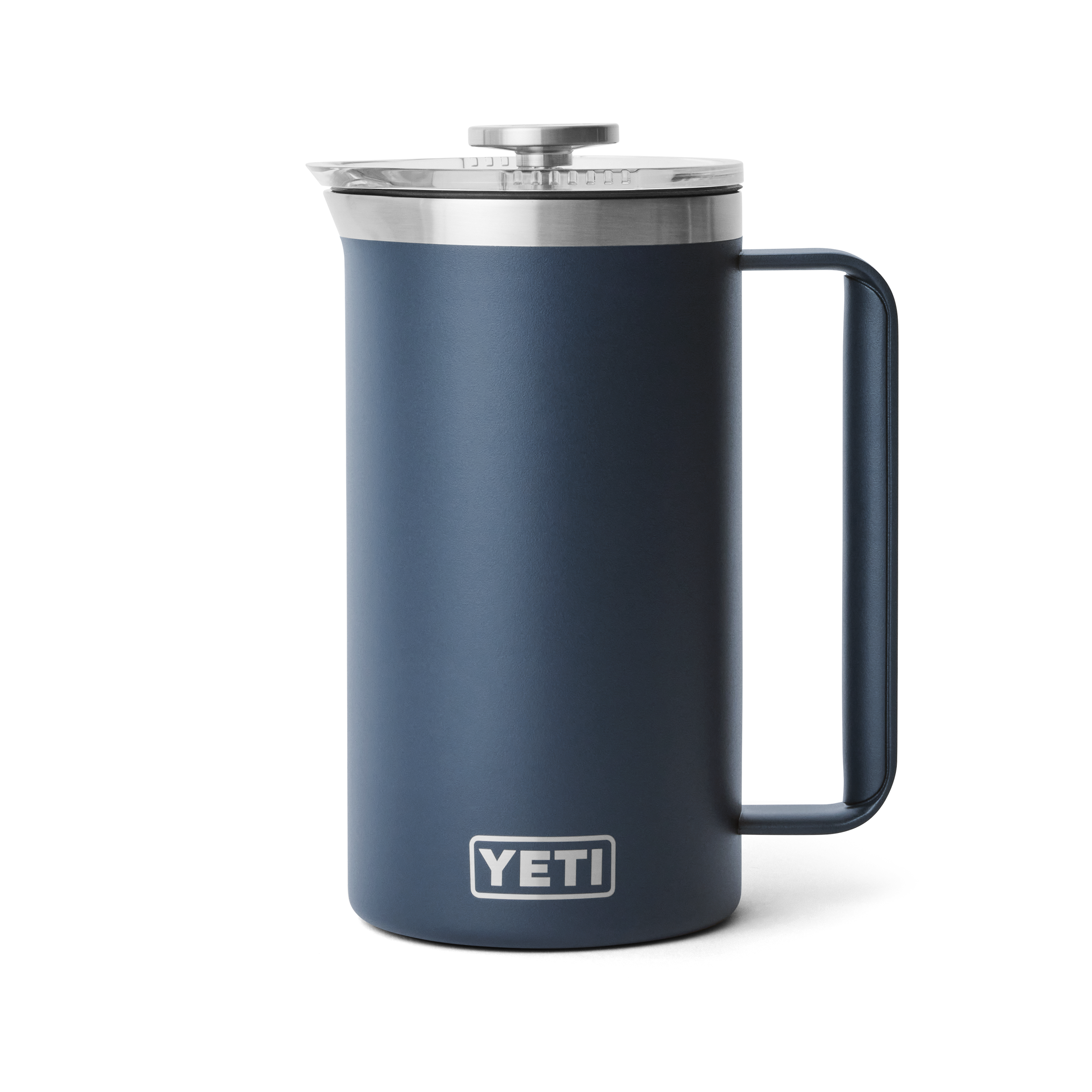 Navy blue YETI french press.