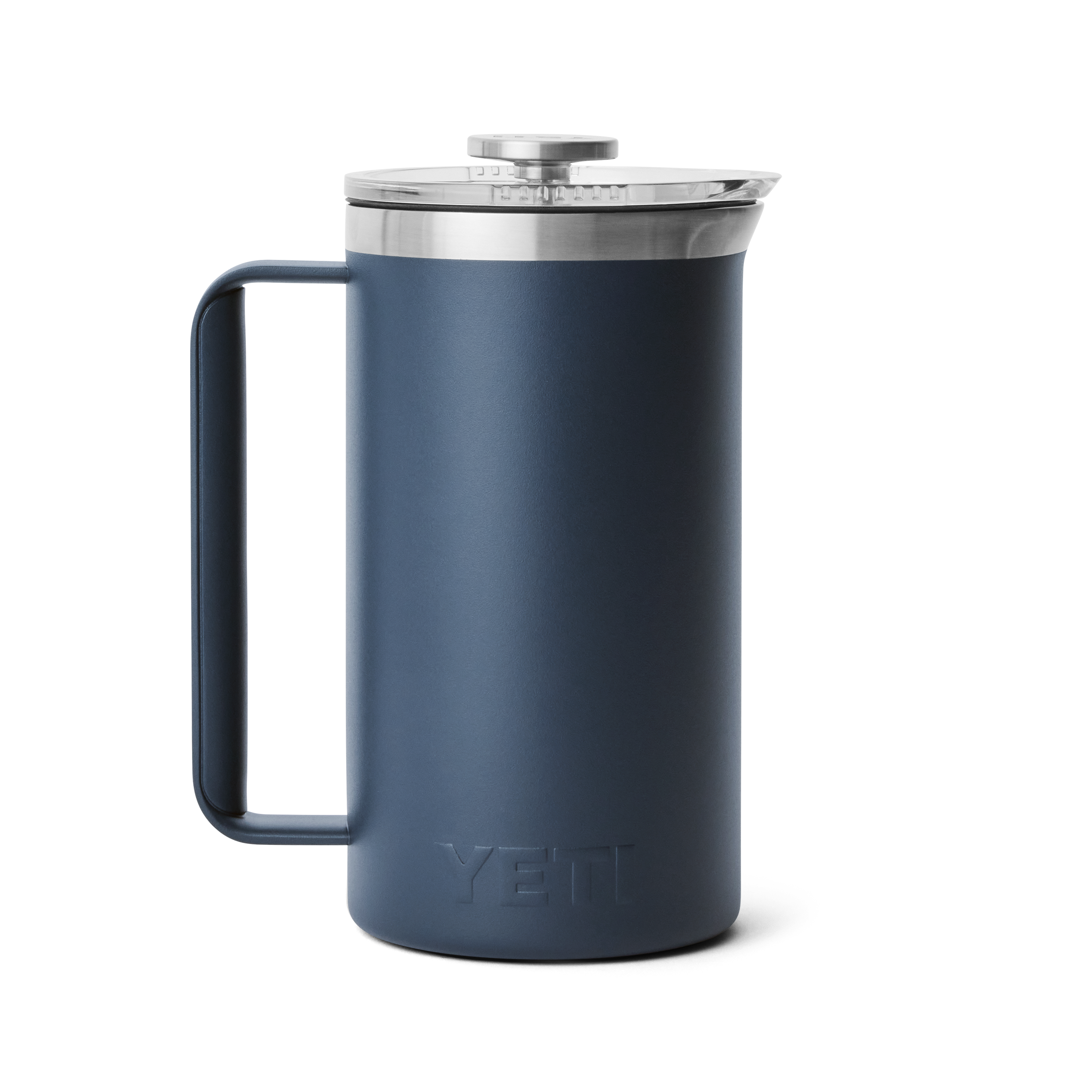 Navy blue YETI french press.