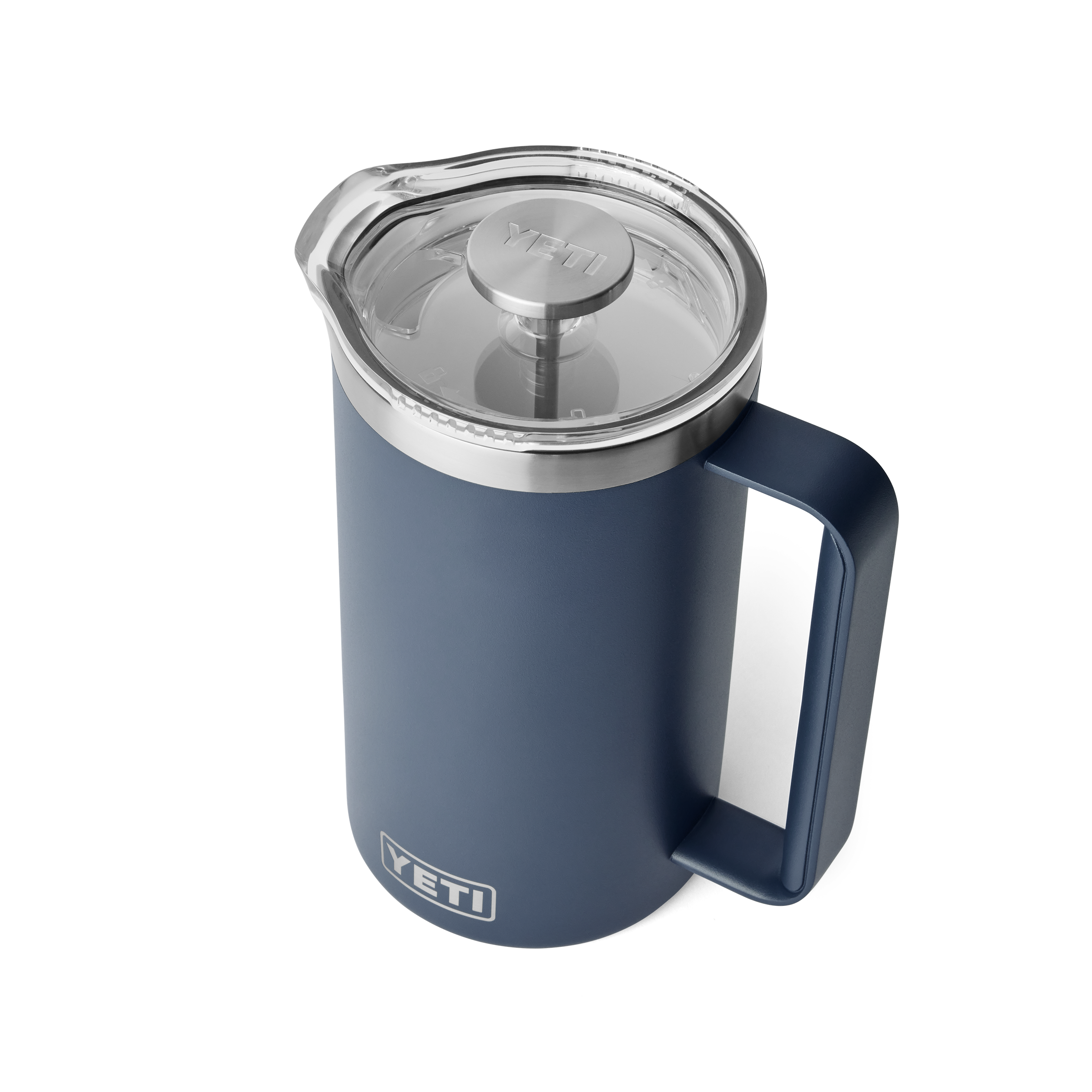 Navy blue YETI french press.