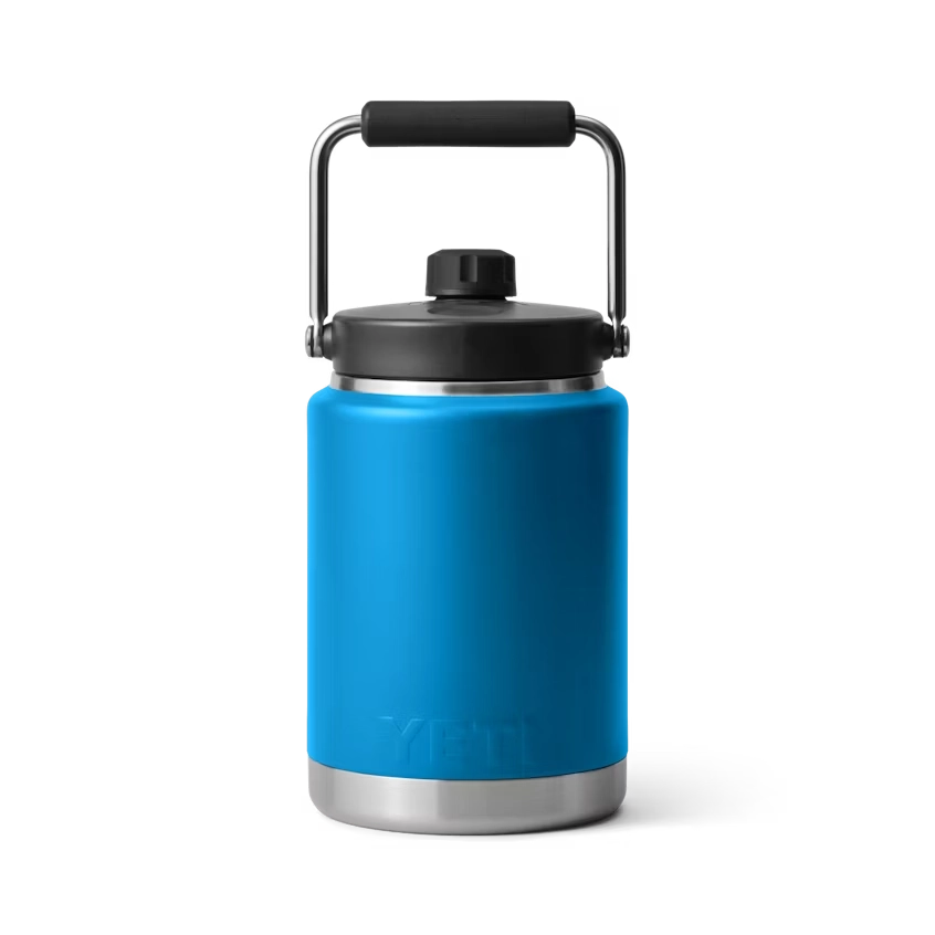 YETI Rambler Half Gallon Jug in Big Wave Blue.