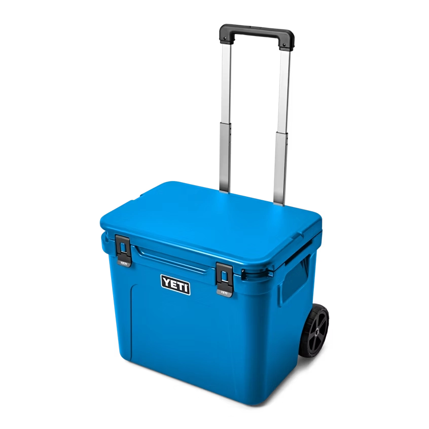 YETI Roadie 60 Wheeled Cooler in Big Wave Blue.