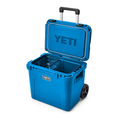 YETI Roadie 60 Wheeled Cooler in Big Wave Blue.