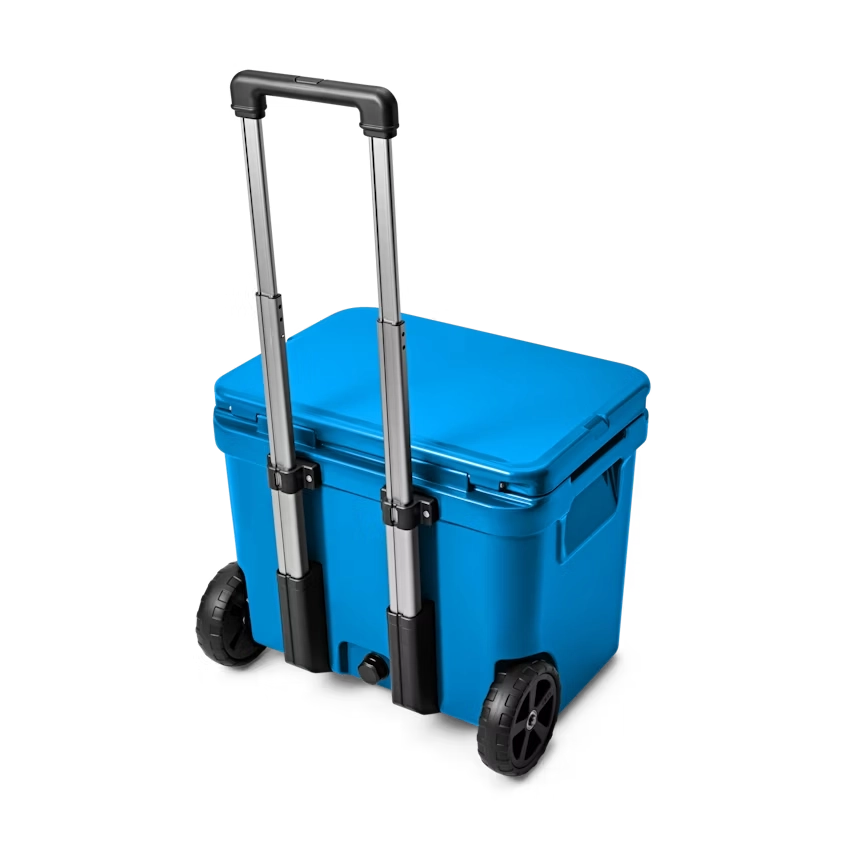 YETI Roadie 60 Wheeled Cooler in Big Wave Blue.