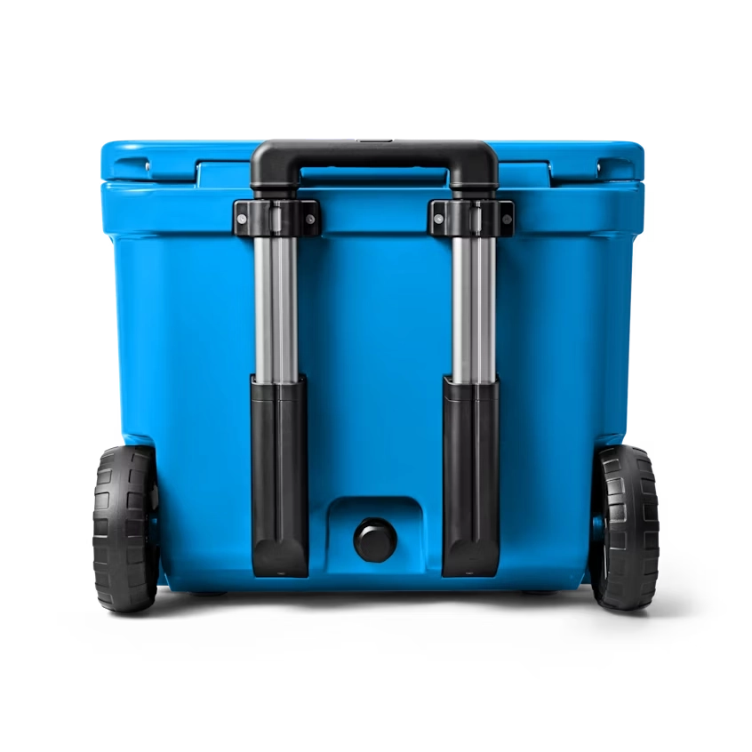 YETI Roadie 60 Wheeled Cooler in Big Wave Blue.