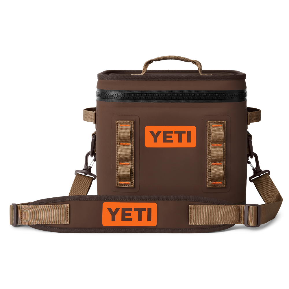 YETI soft cooler the Hopper Flip 12 in color Wetlands Brown.