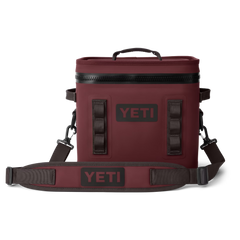 YETI soft cooler the Hopper Flip 12 in color Wild Vine Red.