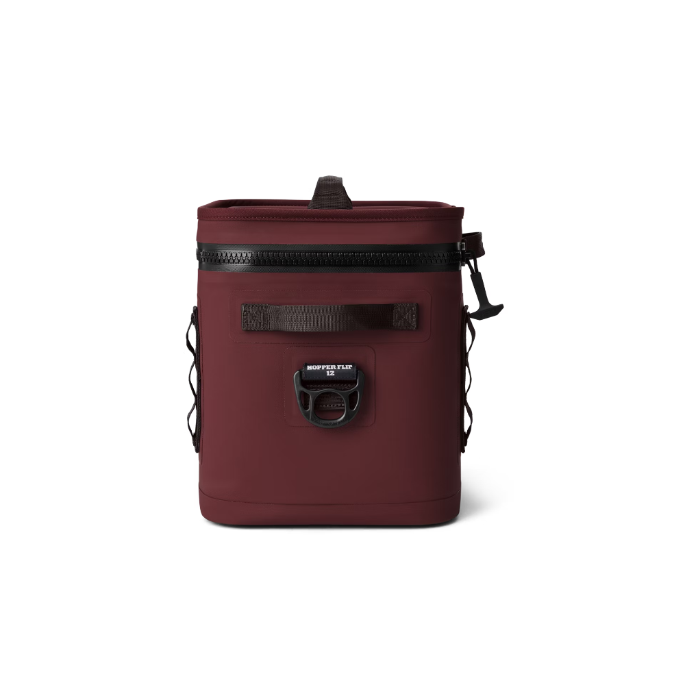 YETI soft cooler the Hopper Flip 12 in color Wild Vine Red.