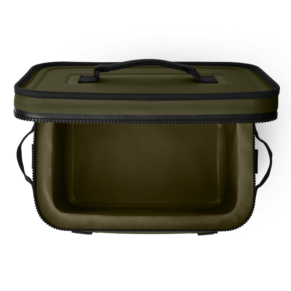 YETI Soft Cooler Hopper Flip 18 in Olive.