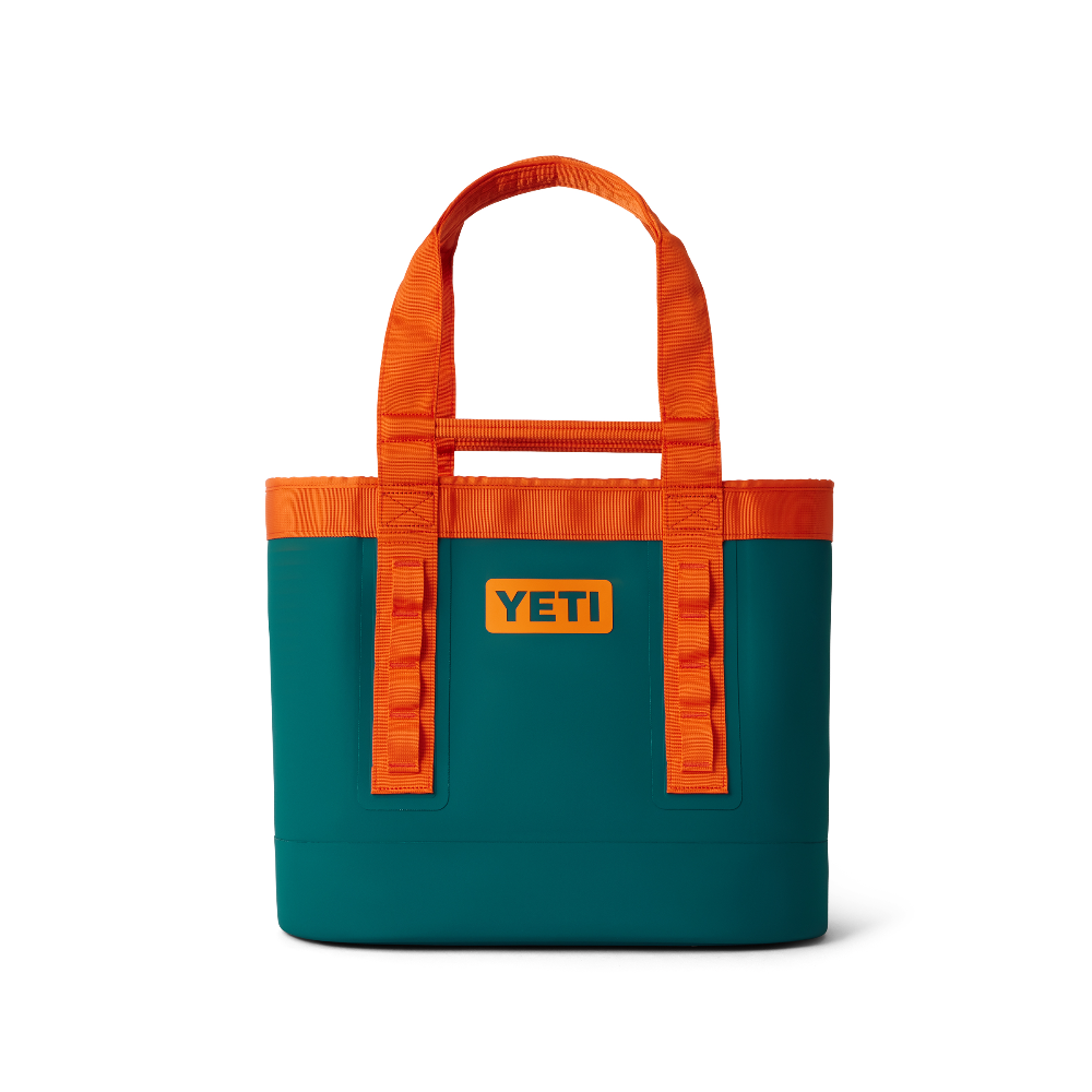 YETI Camino Carryall 35 2.0 Tote Bag in the color orange and teal, from YETI Crossover collection.