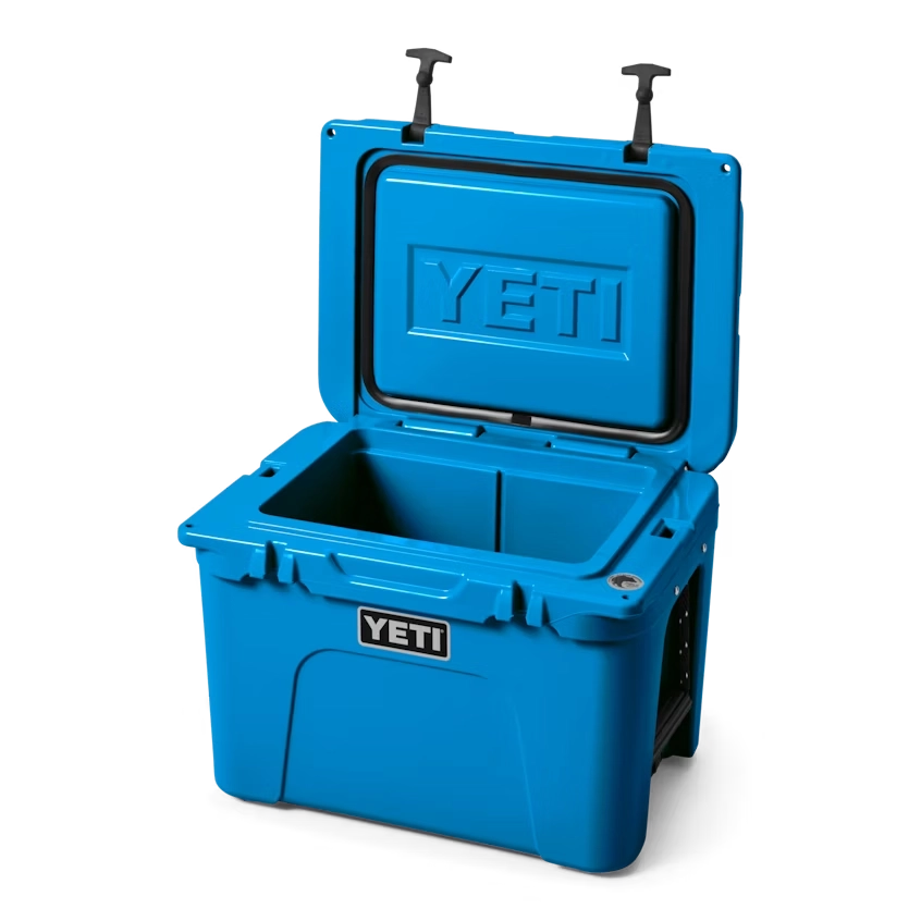 YETI Tundra 35 Hard Cooler in Big Wave Blue.