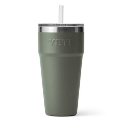 A YETI Rambler 26 oz Straw Cup in color: Camp Green.