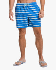 M Bayshore Stripe Swim Trunk - Atlantic Blue - Southern Shirt