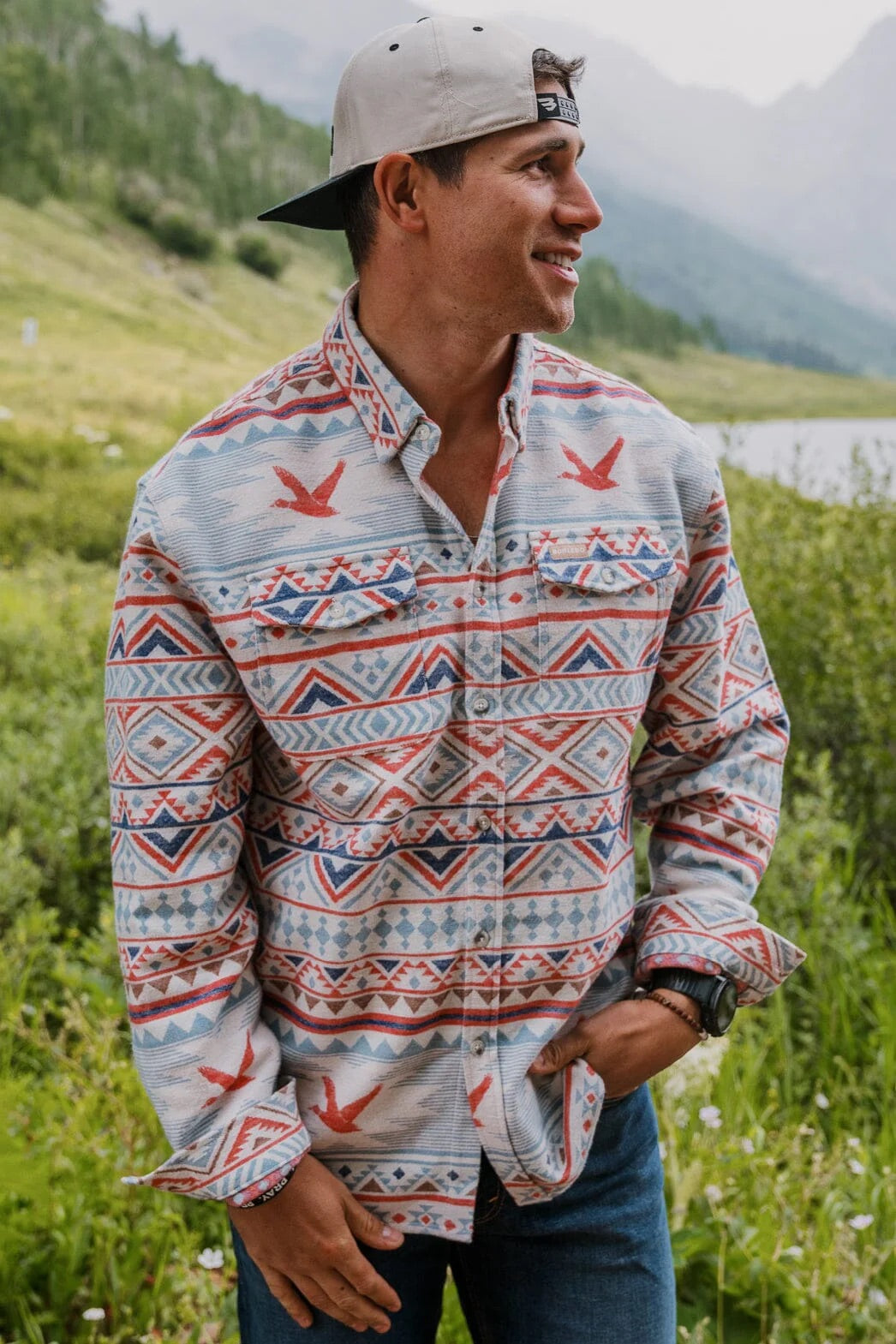 Long Sleeve Aztec Twill