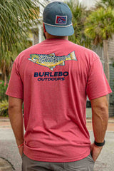 Burlebo Speckled Trout Short Sleeve Tee, full back view.