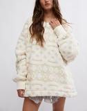 Free People Cable Knit Sweatshirt | Ivory Combo