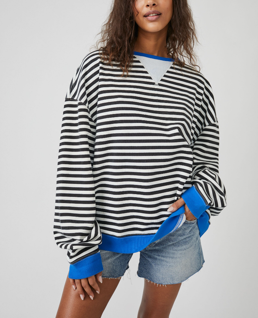 Classic Striped Oversized Crew