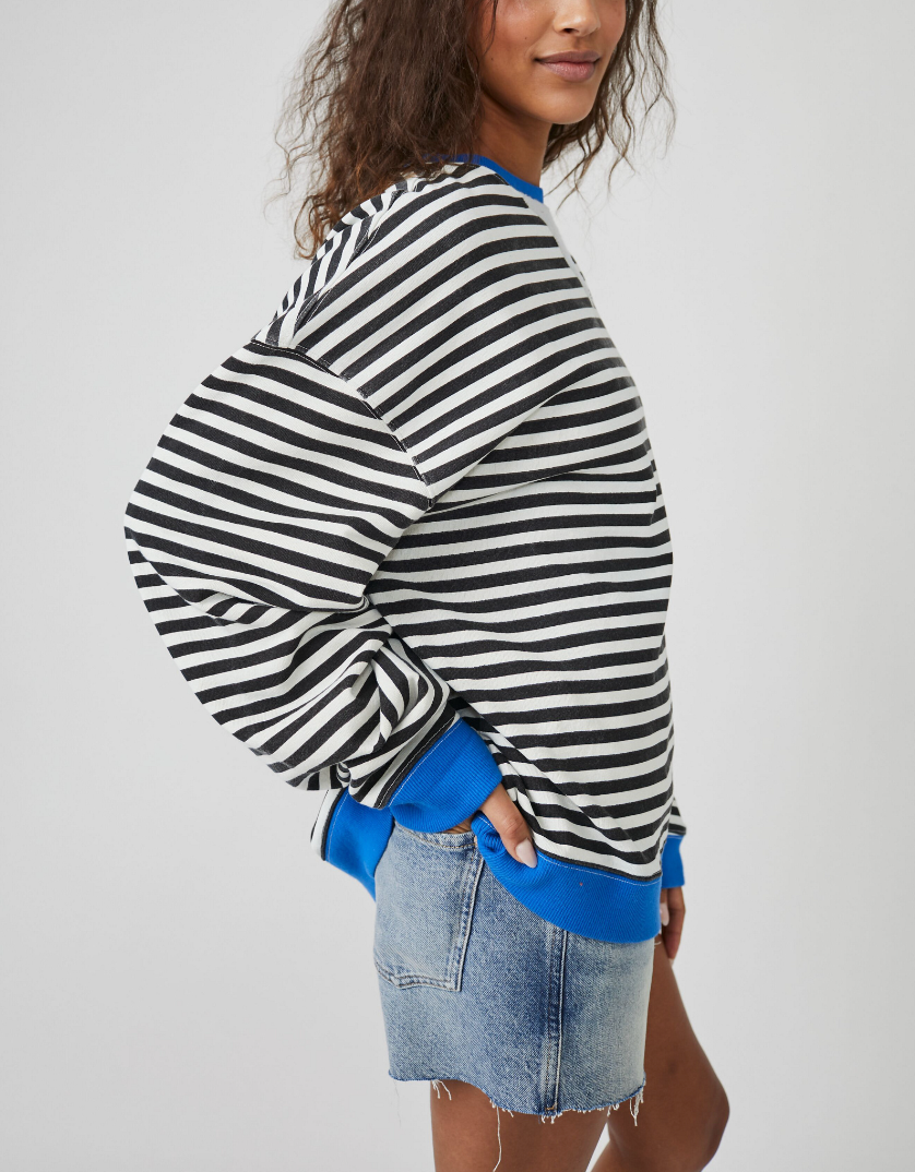 Classic Striped Oversized Crew