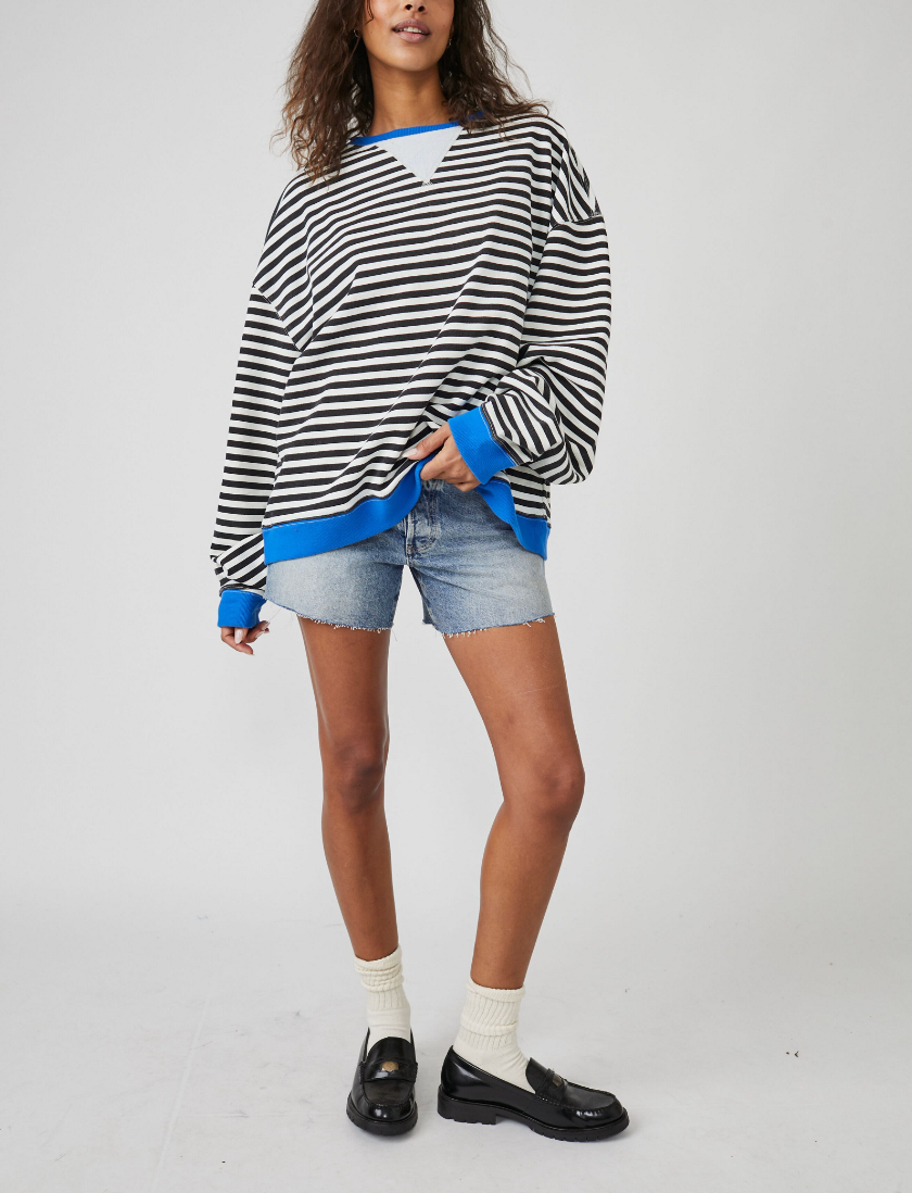 Classic Striped Oversized Crew